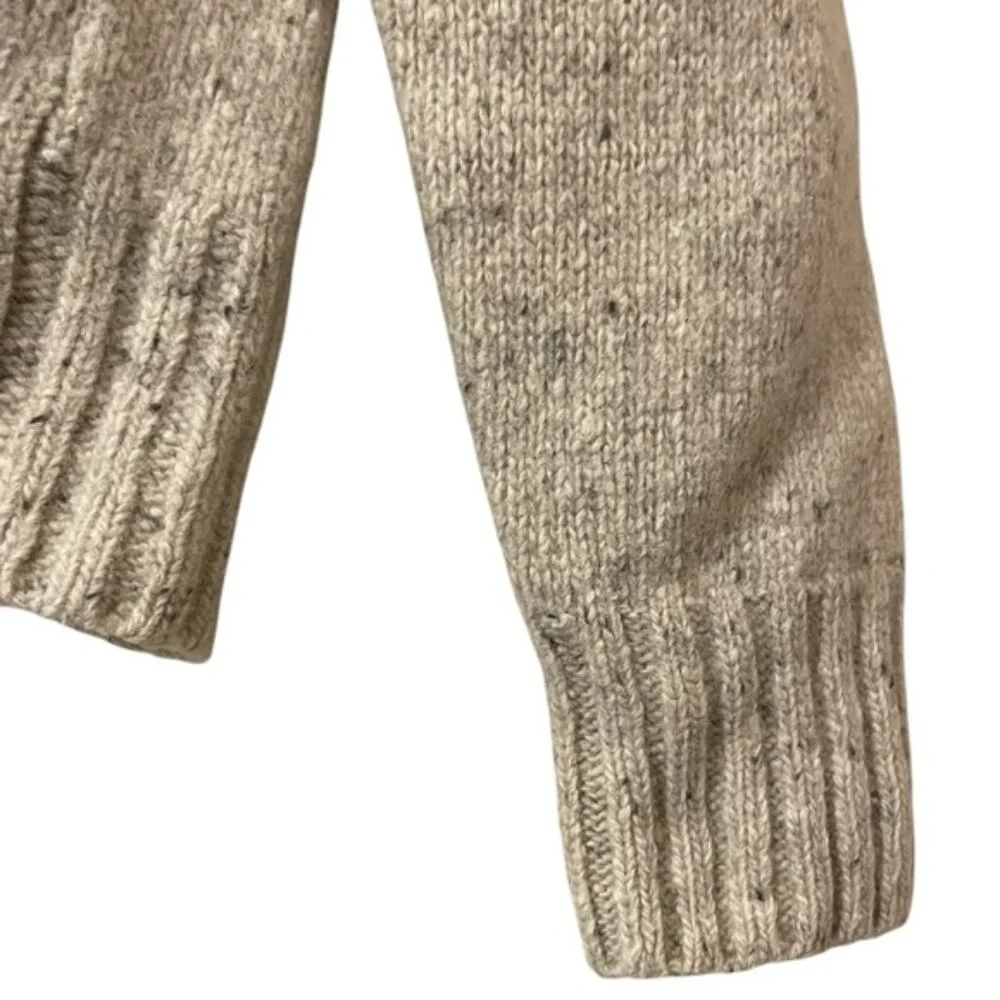 TOMMY wool knit 1/4 zip oatmeal sweater Large - Picture 8 of 8